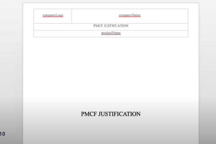 PMCF-Justification-Template